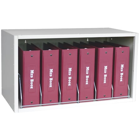 Omnimed Cubical Storage Rack with Locking Panel Holds 6 Binders up to 3.5" D 266006_010